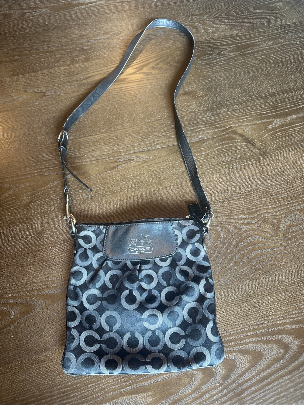 Coach Madison op art cross body bag.